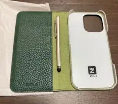 iPhone 16 Pro 手帳型 本革 レザー ケース タッチペン付き