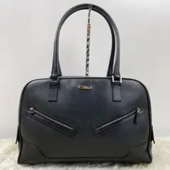 グッチ ハンドバッグ ミニボストン GG ロゴプレート レザー ブラック