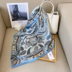 新品★ペイズリー柄シルク風スカーフ70cm