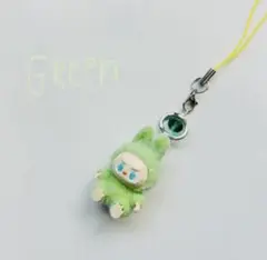 【新品未使用】【送料込】ラブブぬいぐるみスマホキーホルダーグリーン×1