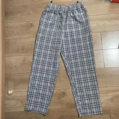 (新品)チェック柄カジュアルパンツ グレー系