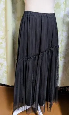 ★美品★チュールスカート しまむら 黒
