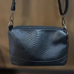 クロコダイル調 ショルダーバッグ　　黒