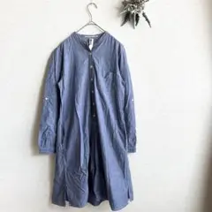 訳アリ【マーガレットハウエル】（M）シャツワンピース ノーカラー ウール混