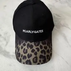 PEARLY GATES 黒 ヒョウ柄 キャップ