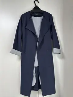 Chez toi(シェトワ) ネイビー ロングトレンチコート