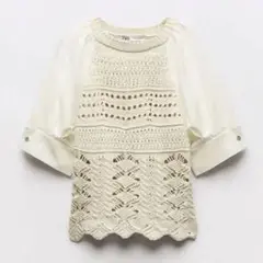 コントラストスリーブニットセーター ZARA Sサイズ