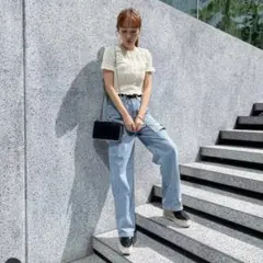 ZARA 半袖ニットカーディガン　イエロートップス