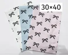 ③ハンドメイド　ランチョンマット　リボン柄　3枚