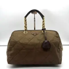 PRADA プラダ テスートナイロン チェーン ハンドバッグ トート 手提げ