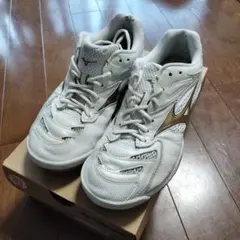 Mizuno ウェーブファングプロ　27cm ホワイト/ゴールド