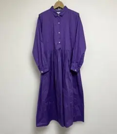 美品　SOSOTTO 花柄　ロングワンピース 長袖 ウエスト切り替え　パープル