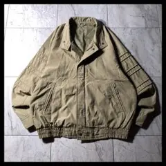 レトロ古着 ナイロン 短丈 スイングトップ ハリントンジャケット カーキ M
