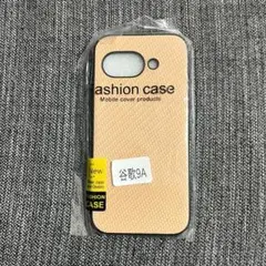Google Pixel 9a ケース アプリコット レザー 編み目柄