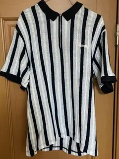 【美中古】Supreme Open Knit Stripe Zip Polo M Open Knit Stripe Zip Polo – Supreme
