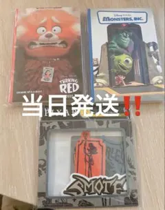 ピクサー happyくじ　H賞ポストカードブック2点 K賞 ダイカットステッカー