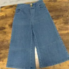 デニムブルー ワイドパンツ 100cm~