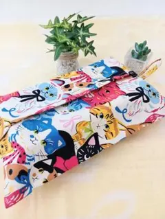 ボックスティッシュカバー(猫さん大集合アイボリー)
