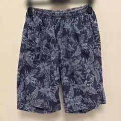 ネイビー 花柄 ショートパンツ M