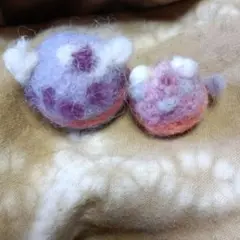 羊毛フェルト スイーツ猫ぬいぐるみ 2個セット