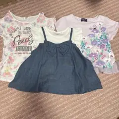 フラワープリント 肩出し トップス 100cm