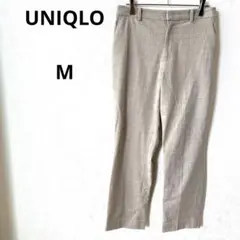 【美品】ユニクロ スラックス　タータンチェック　ベージュ　カジュアル　オフィス