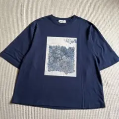 MEDE19F ウィリアム・モリス 原画モチーフプリントT ネイビー