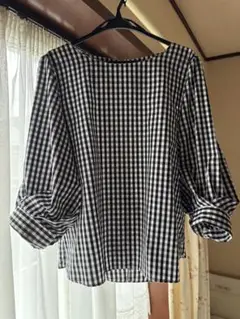 ギンガムチェック五分袖シャツ XL❤︎美品