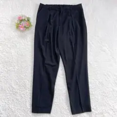 美品★大きいサイズ 【インディヴィ】 タック テーパードパンツ (13号) 黒