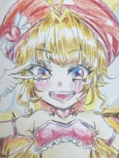 手描きイラスト オリジナル アナログ ロリ 戦隊