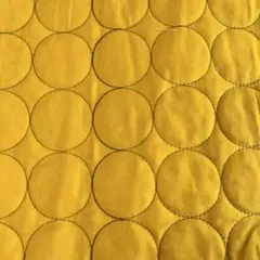 丸いステッチの　キルティング イエロー　巾85cm×50cm