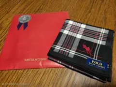 Polo Ralph Lauren チェック柄コットンハンカチ 刺繍入