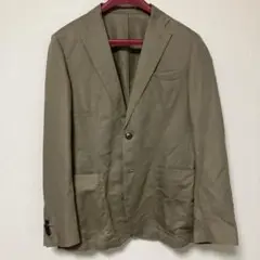 【美品】UNIQLOリネンテイラードジャケット　ベージュ　M