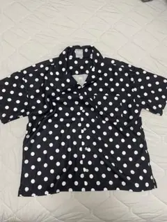 【X-girl】半袖シャツ【ブラック水玉模様）