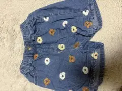 PETIT FACTORY 刺繍クマ柄デニムショートパンツ 80cm ベビー