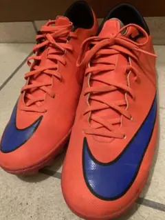 美品★27.5cmナイキNike サッカーシューズ オレンジ/ブルー★