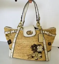 COACH かごバッグ 花柄 大容量
