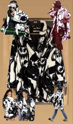 ドニーブルック ファーコート donny brook G-DRAGON 着用 80's〜90's DONNYBROOK USA製 フェイス柄 フェイクファーコート