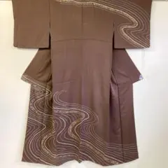 【春】12152s 着物 訪問着 刺繍 鹿の子で流水文様