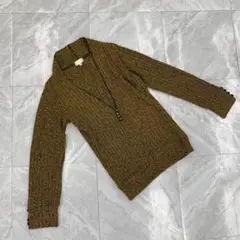 mimi femme ニットセーター Vネック 長袖 マスタード Mサイズ