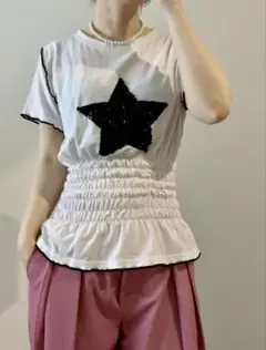 星形スパンコール古着リメイクTシャツ
