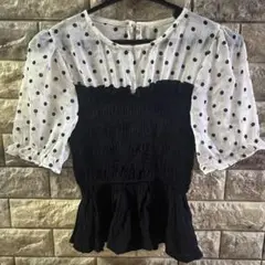 グレイル　GRL ドット柄ブラウス