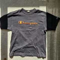 Champion Tシャツ 黒 オレンジロゴ