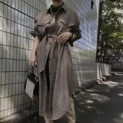 ECO WOOL LONG SHIRT COAT F ブラウン