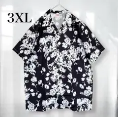 アロハシャツ 開襟 花柄 フラワー オープンカラー 柄シャツ 新品　3XL