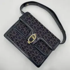 【鑑定済】CELINE ショルダーバッグ Cサルキー ネイビー ヴィンテージ