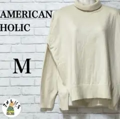 AMERICAN HOLIC【M】リブニット タートルネック あたたか 秋冬