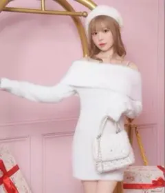 ミシェルマカロン　オフショルニットワンピース