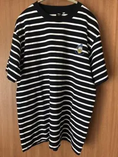 Disney ドナルドダック　ストライプ Tシャツ メンズLサイズ