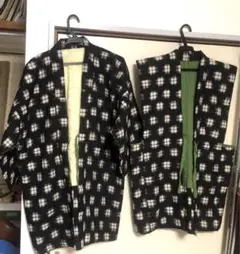 綿入れ.はんてん.かすりチャンチャンコ.昭和物.レトロ.新品未使用.男物.当時物